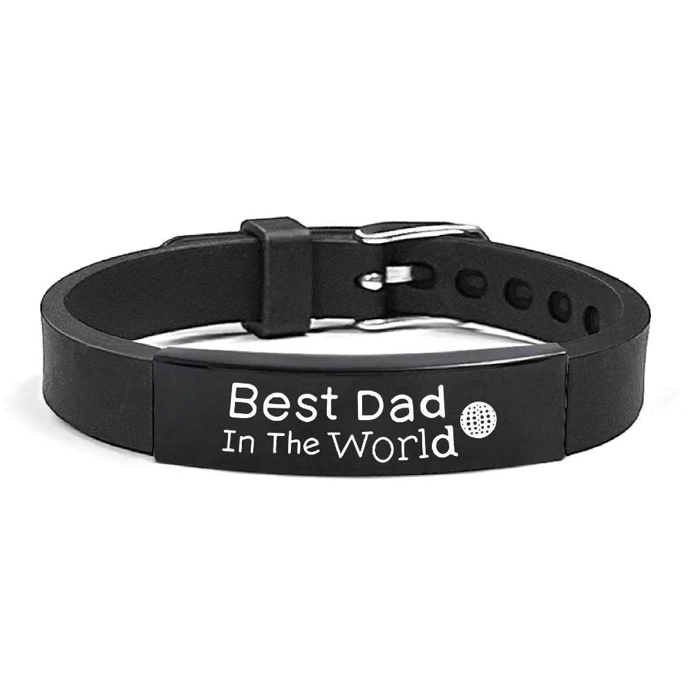 Inspirational Quote Bracelet for Father – Stainless Steel Adjustable Wristband Gift for Men