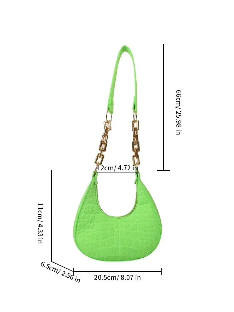 2023 New Fashion Chain Personality Trend Single Armpit Hundred With Crescent Moon Bag For Women