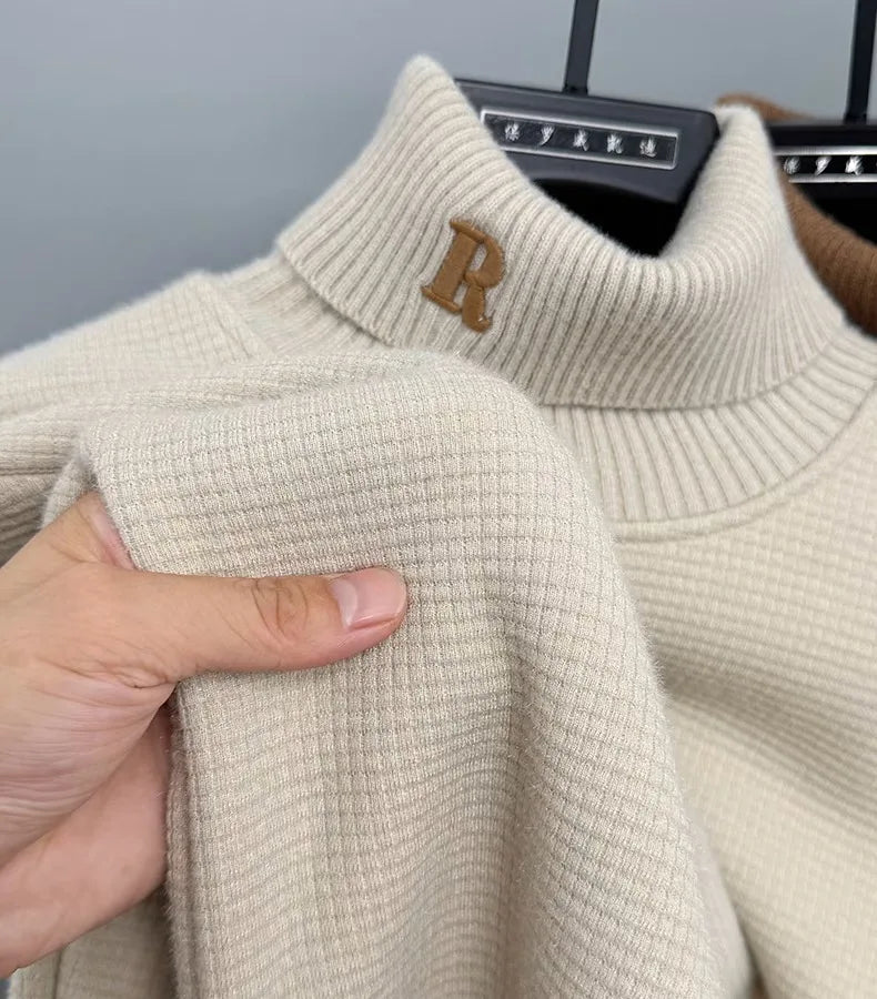 Luxury Embroidered High‑Neck Sweater