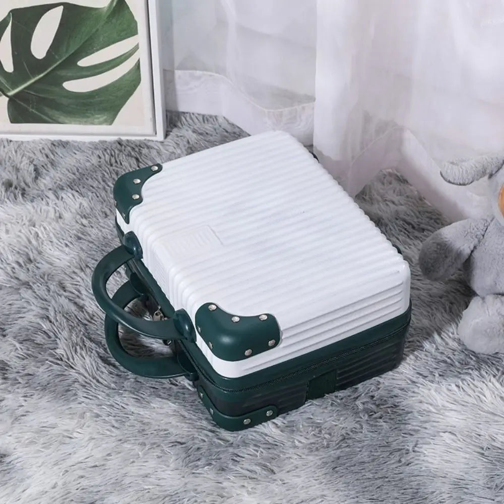 Mini Travel Cosmetic Suitcase – Durable Makeup Organizer Box with Lock