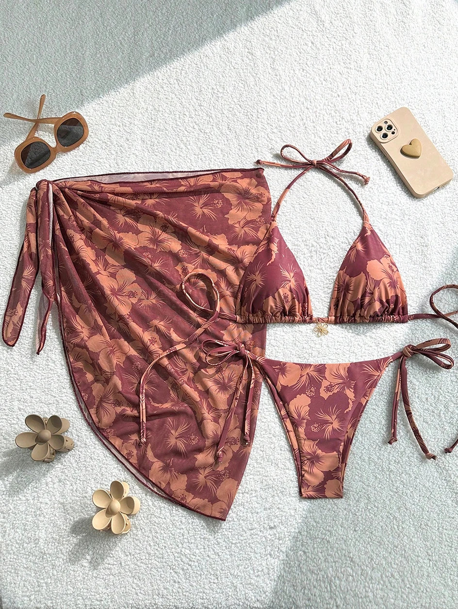 Trendy Two‑Piece Thong Swimsuit