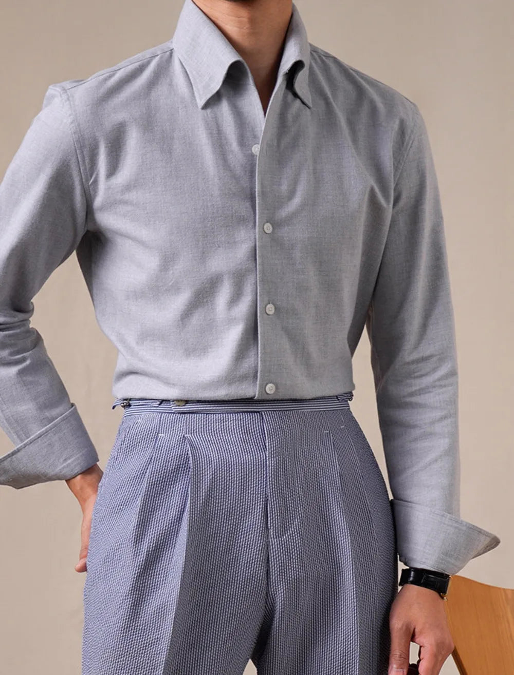 100% Cotton Blend Business Formal Men Shirts Italian Style One-Piece Collar Long Sleeve Shirt Men 2026 Casual Camiseta Masculina