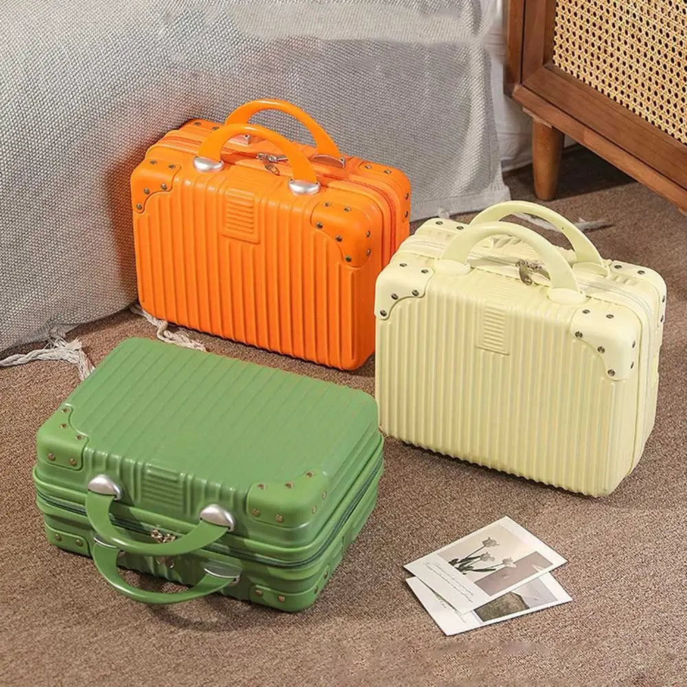 Mini Travel Cosmetic Suitcase – Durable Makeup Organizer Box with Lock