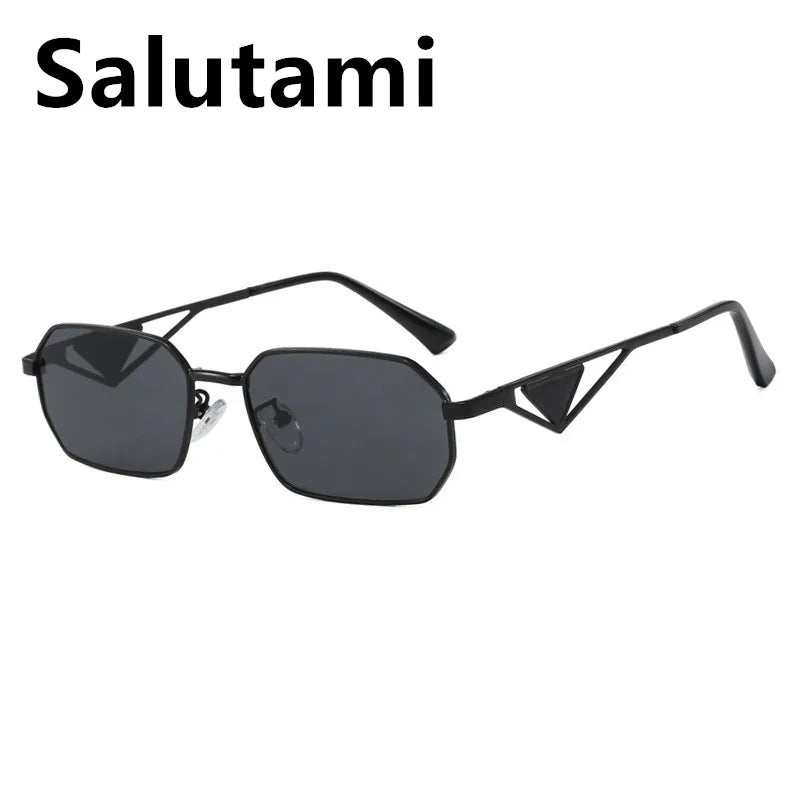 unique small square alloy triangle leg sunglasses for women new fashion brand elegant gradient sun glasses ladies sexy shades