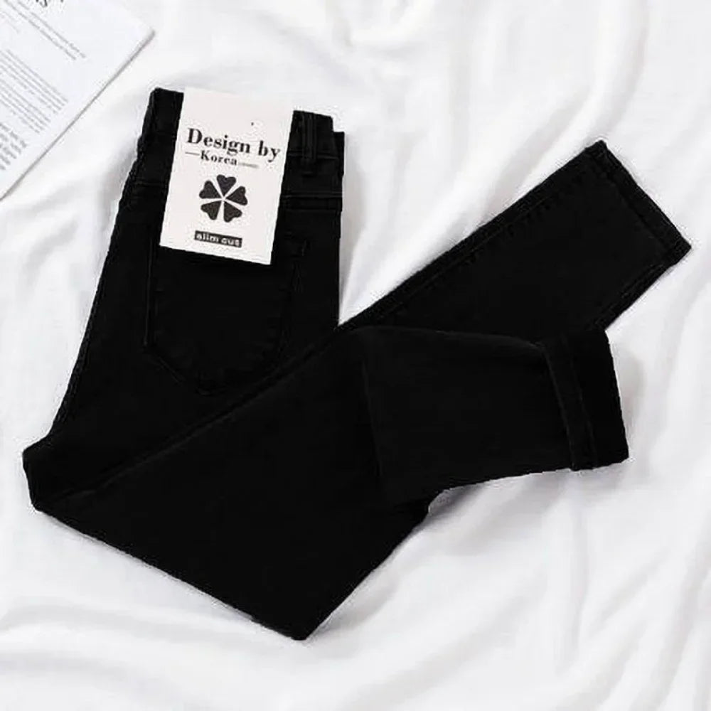 High Waist Jeans Denim Women Spring and Summer  New Outer Wear Thickening Tight Elastic All-match Pencil Pants