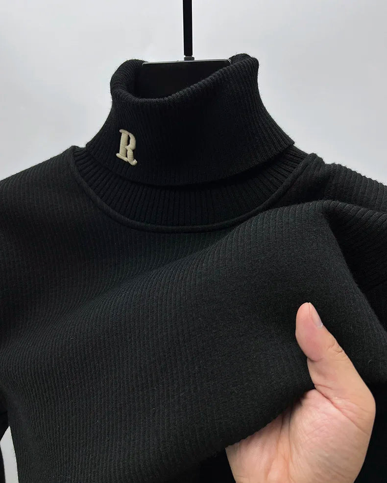 Luxury Embroidered High‑Neck Sweater