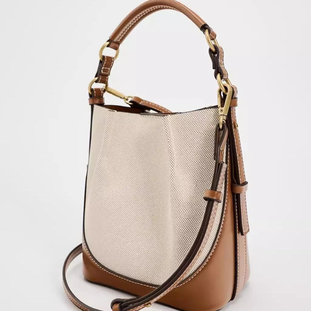 Fashion Wide Strap Bucket Bag High Quality Shoulder Bag Small Purses and Handbags Designer Bags for Women 2024 Crossbody Bags