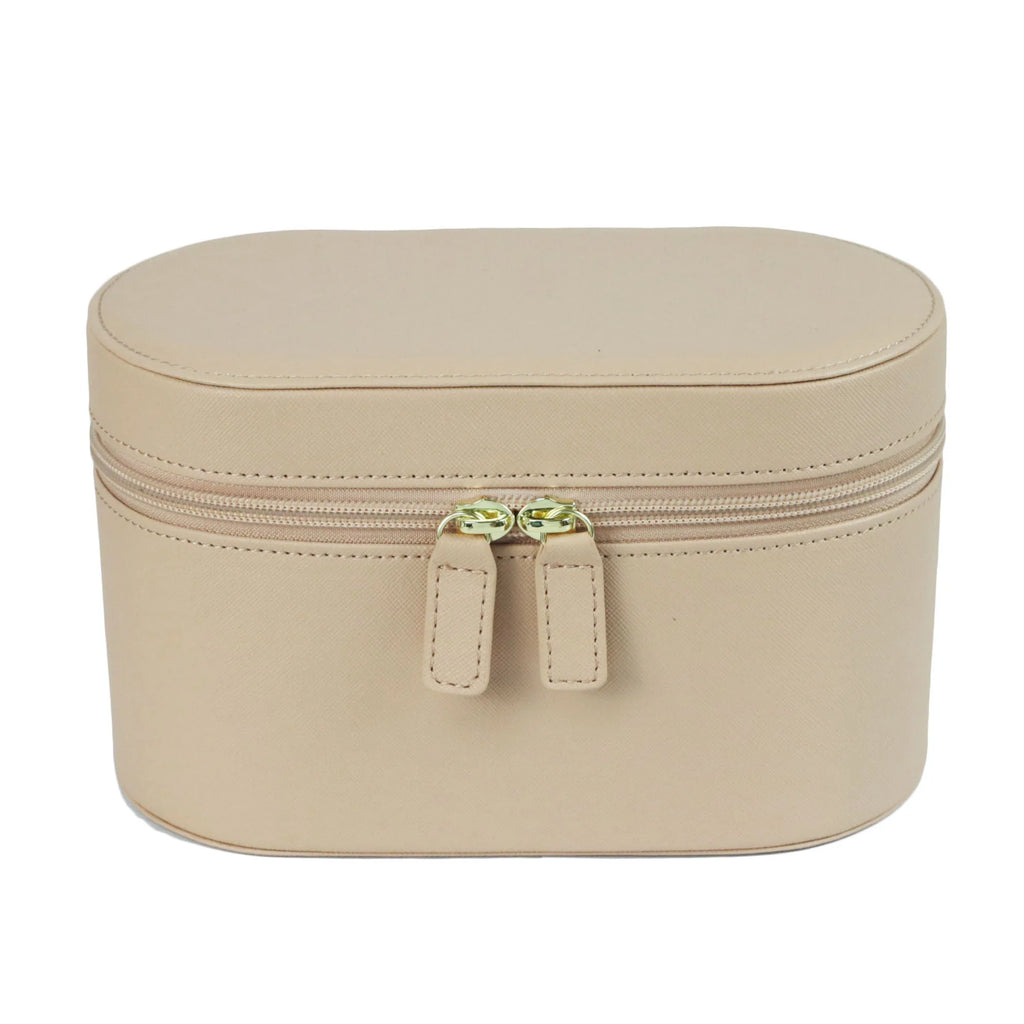 Customizable Name Saffiano Leather Toiletry Case – Women’s Luxury Travel Makeup Organizer & Dopp Kit Set