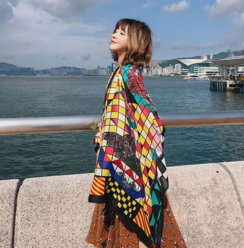 Hot New 90x180cm Twill cotton Pareo 2018 Summer Cover-Ups Rectangle Wrap Scarf Swimsuit Bikini Cover Up Autumn Beach Sarong Mats