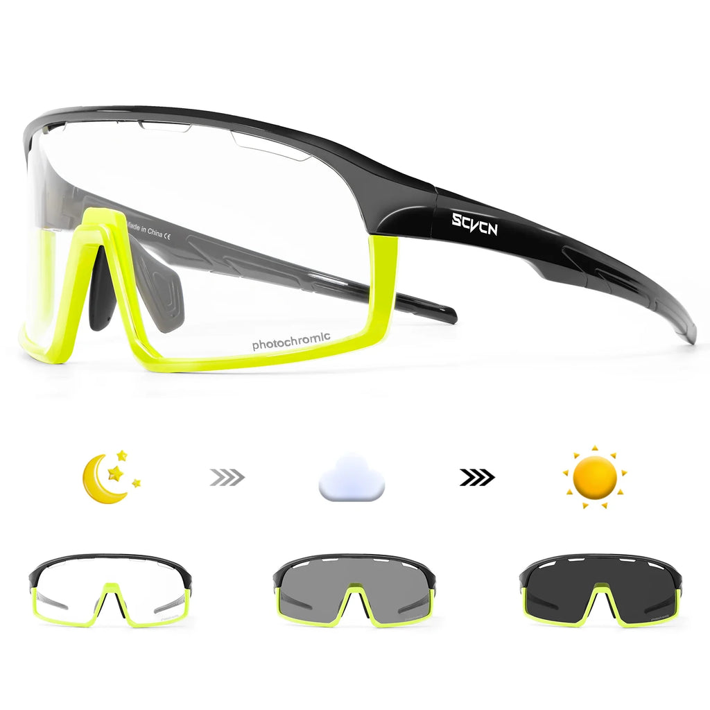 Scvcn Photochromic Mountaineering Sunglasses Outdoor Hiking Sports Glasses for Men's Cycling Sunglasses Leisure Travel Goggles
