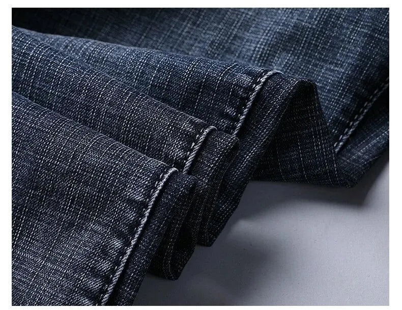 Men’s Straight Stretch Jeans – Business‑Casual Work Denim Pants | Classic Blue & Black