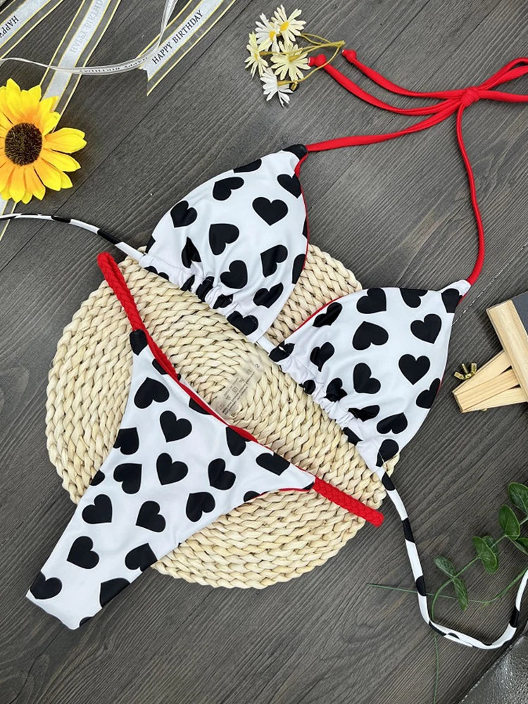 Zebra Print High‑Waist Brazilian Bikini