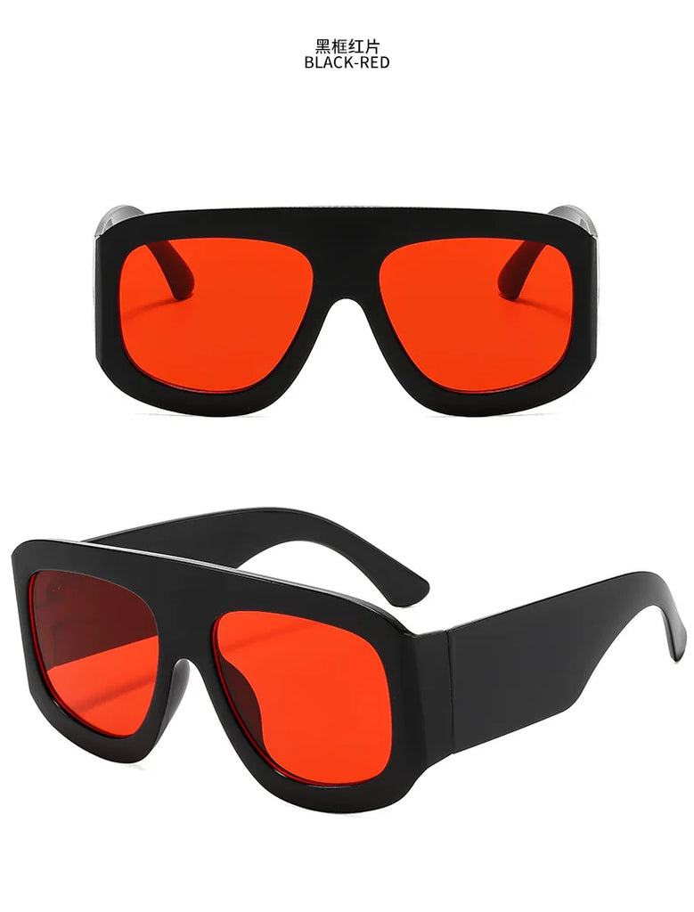 Vintage Exaggerated Square Sunglasses — Unisex Retro Rectangle Eyewear for Women & Men