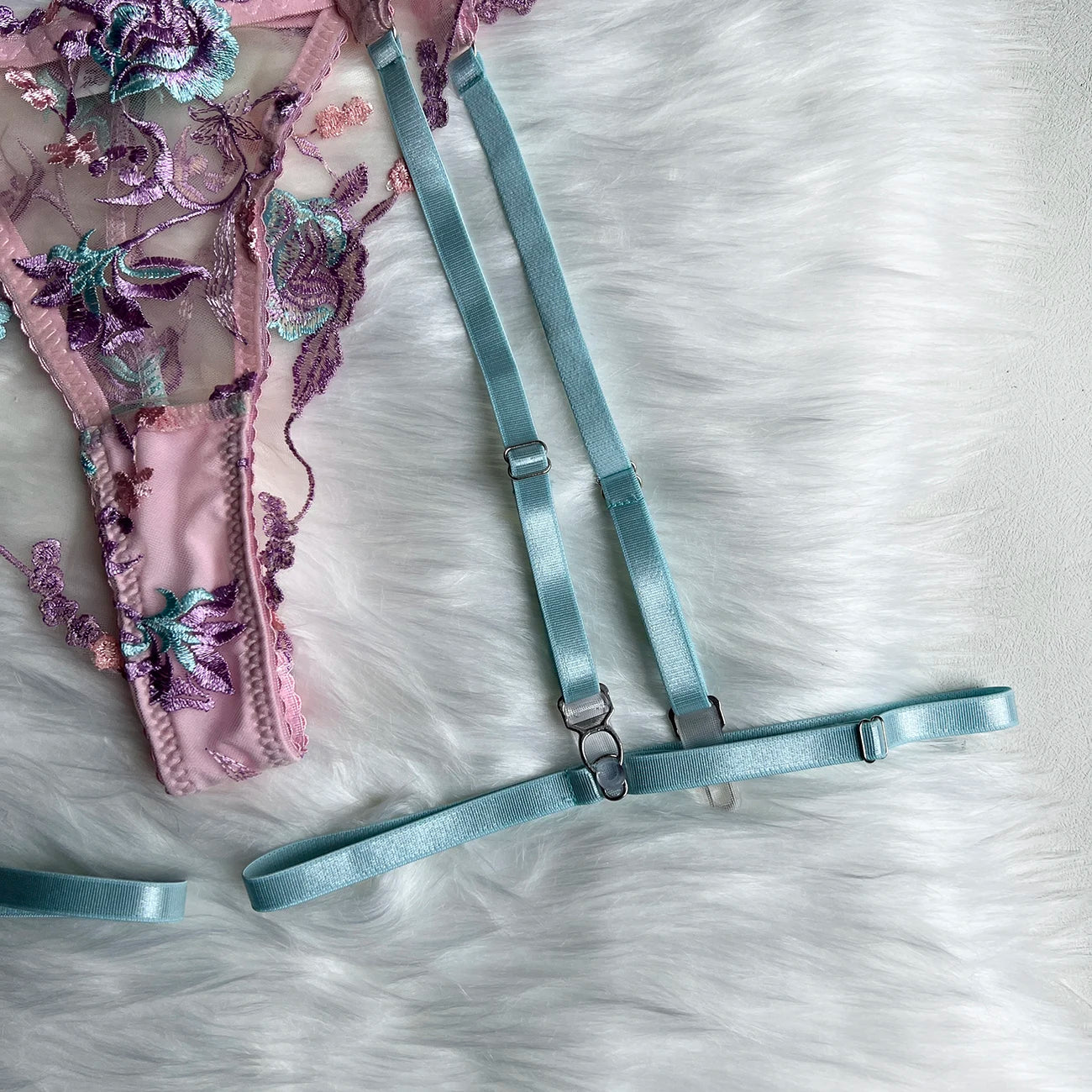 Ellolace Fairy Lingerie Floral Transparent Underwear Ruffle Garter Intimate Delicate Underwear Beautiful See Through Outfits