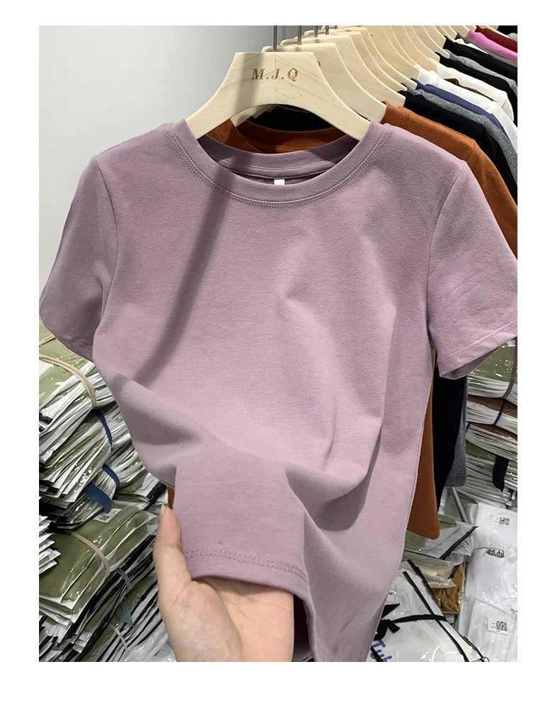 Women’s Y2K Short‑Sleeve T‑Shirt – Trendy Spring Tee for Girls & Women