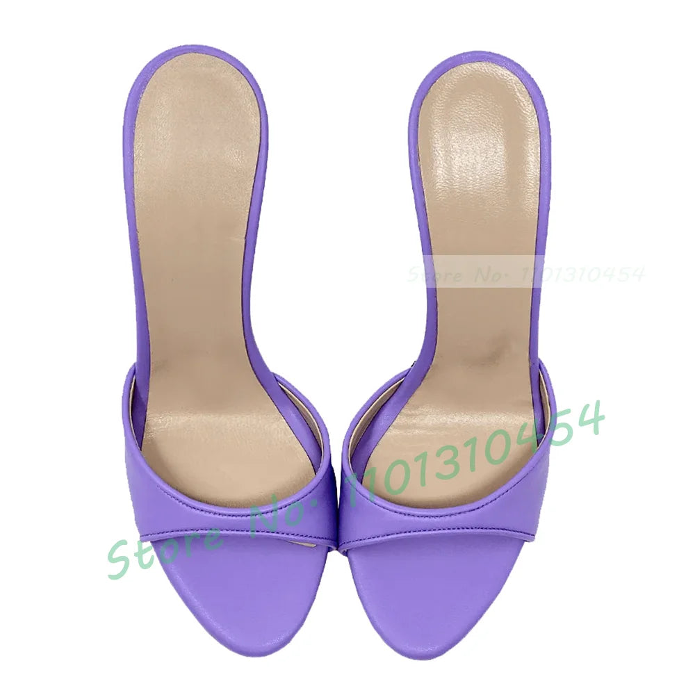Snake‑Print Open‑Toe Stiletto Slides