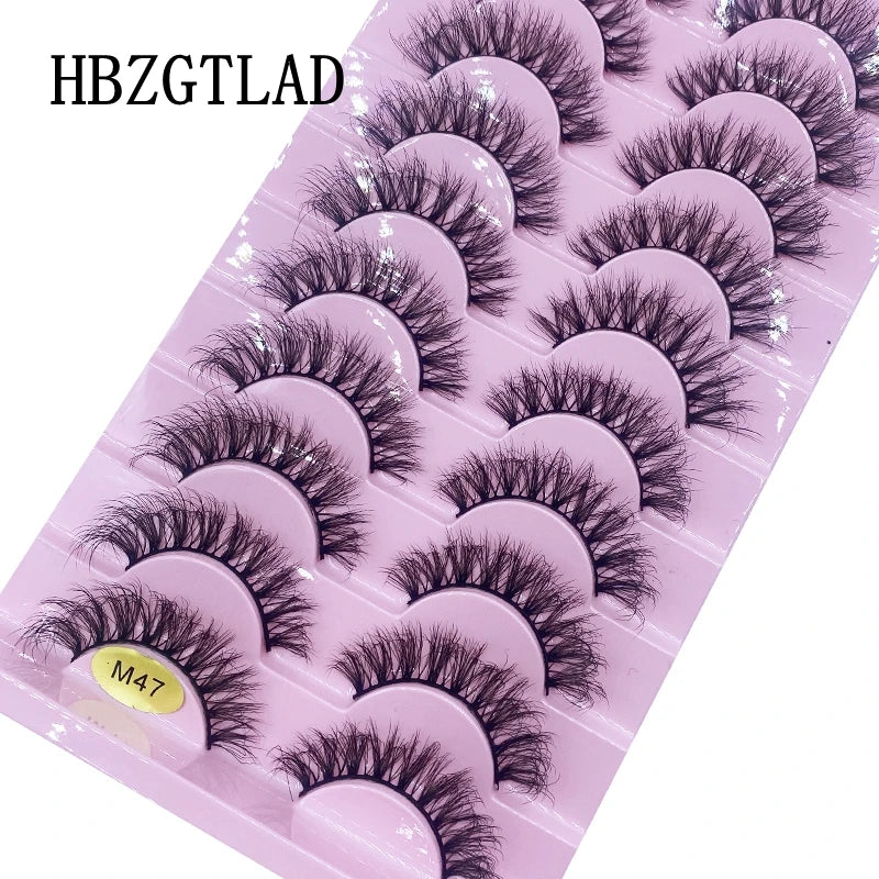 HBZGTLAD New 10 Pairs Natural False Eyelashes Fake Lashes Long Makeup 3d Mink Lashes Extension Eyelash Mink Eyelashes for Beauty