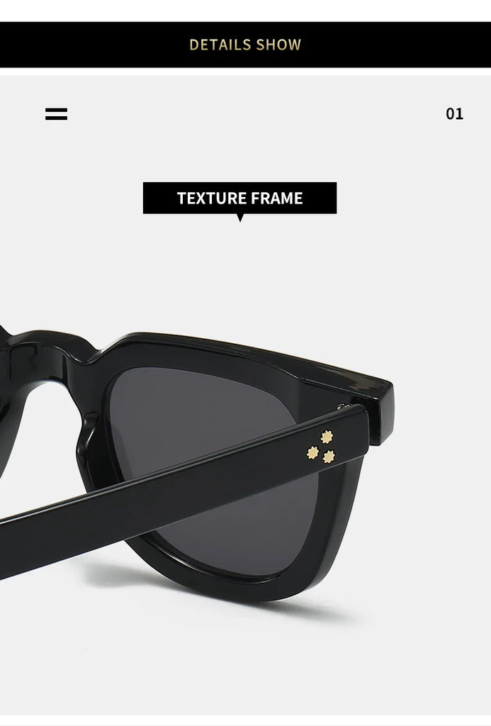 Ins Popular Women Square Sunglasses Men Vintage Rivets Punk Female Shades UV400 Fashion Male Sun Glasses