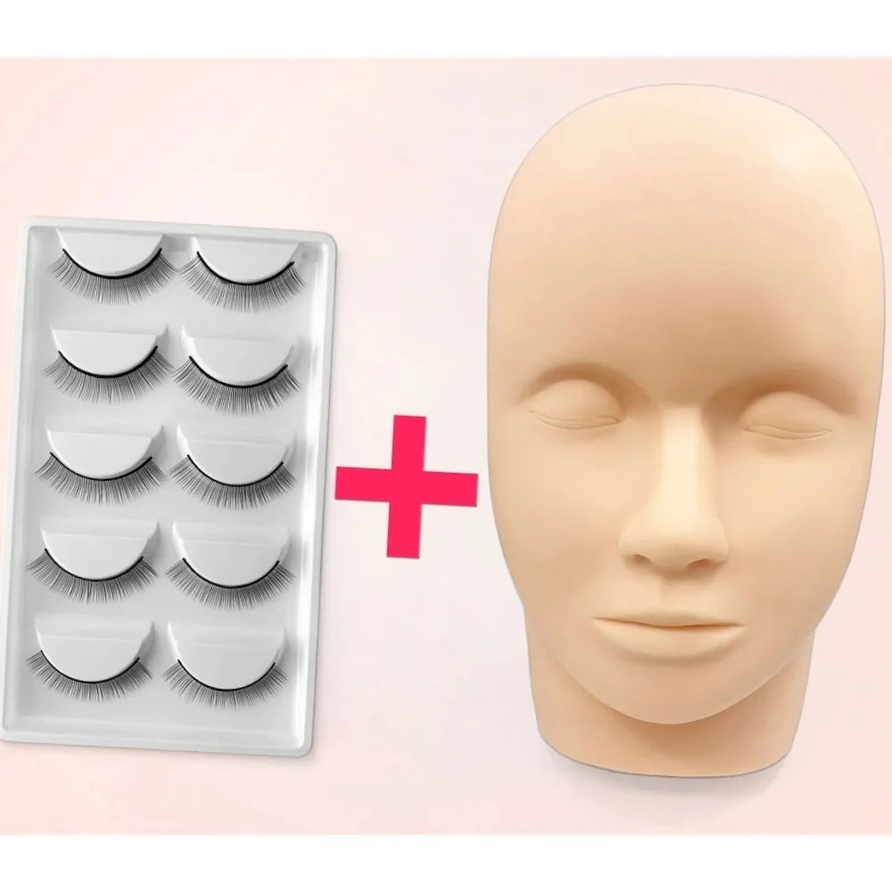 Eyelash Extension Training Head & Lashes Pack – Professional Practice Mannequin for Lash Extension Training