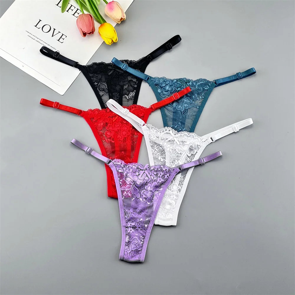 5‑Pack Lace Adjustable Thongs