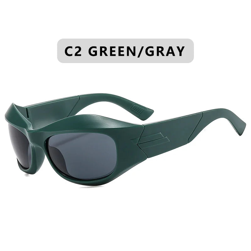 Trend Steampunk Sunglasses Women Men Fashion Sun Glasses Punk Female Y2K Mirror Goggle Shades Eyeglasses UV400