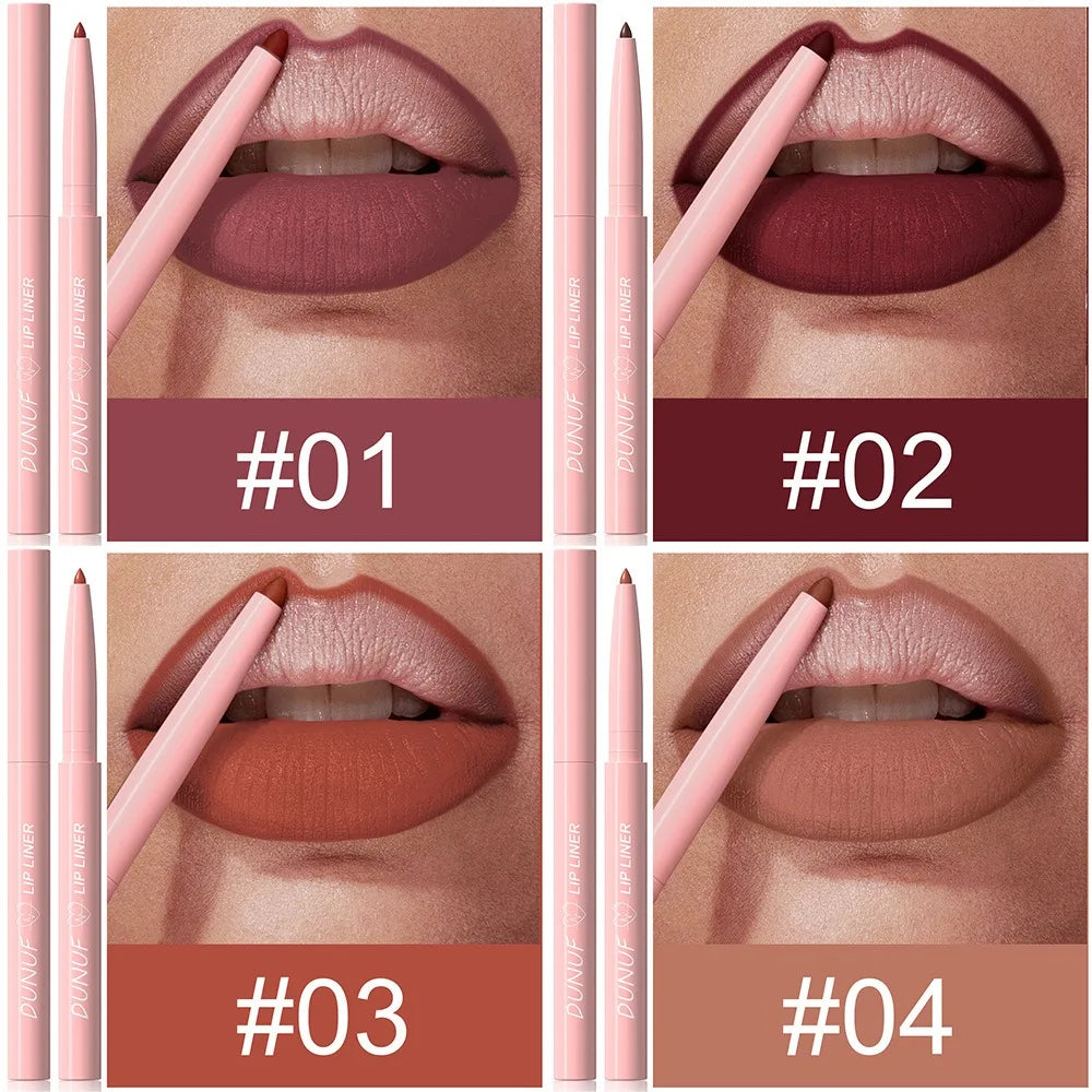 Tapered Nib Lip Liner Pencil Long-Lasting Matte Creamy Plumping Lip Stain Waterproof Natural Nude Brown Slim Lip Liner Makeup