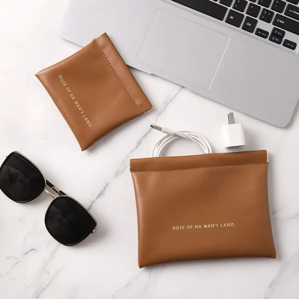 Fashion Simple Lipstick Makeup Bag – Portable Mini PU Cosmetic Organizer & Travel Storage Pouch