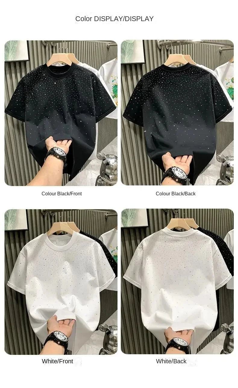 Men’s Rhinestone Rivet T‑Shirt