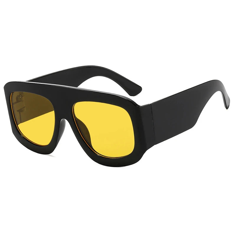 Vintage Exaggerated Square Sunglasses — Unisex Retro Rectangle Eyewear for Women & Men