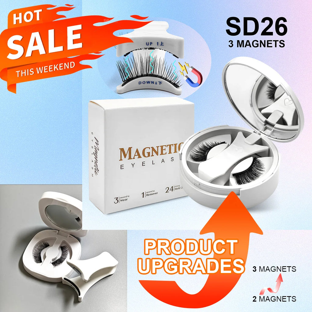 Magnetic Eyelashes Set – Reusable No‑Glue Lashes with Magnetic Tweezers for Easy, Natural Glam