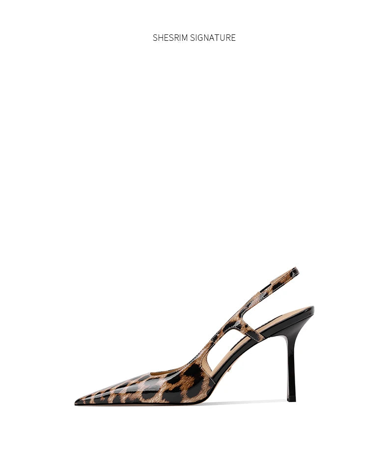 French style exquisite leopard print high heels, feminine and high-end high heels, 2025 four season new slim heel sandals