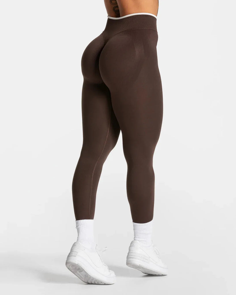 Women’s High‑Waist Seamless Yoga Leggings – Color‑Blocking Hip‑Lifting Knitted Workout Tights