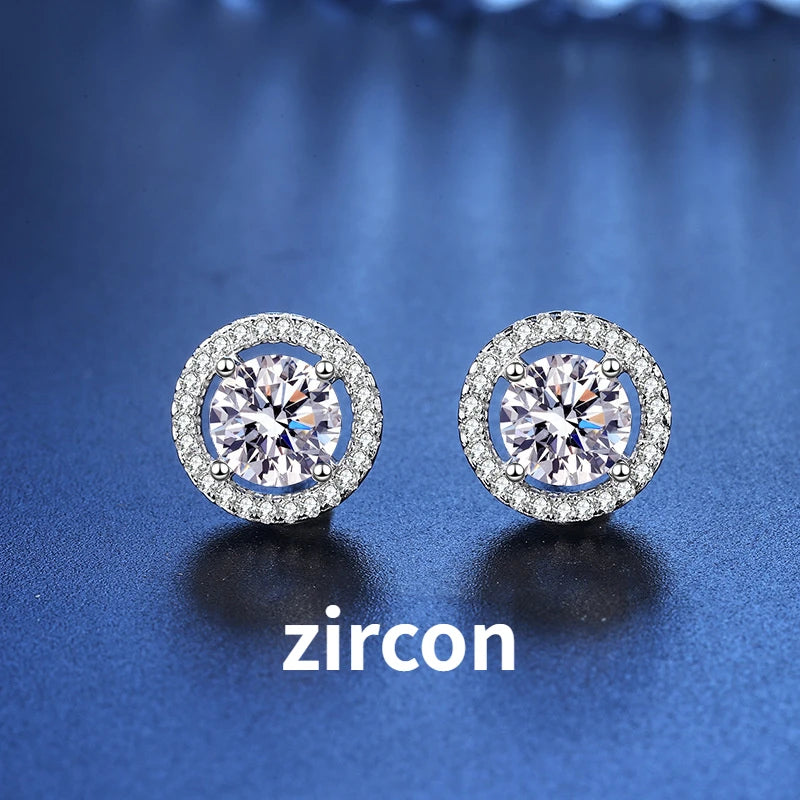 JoyceJelly Unisex Sterling Silver 925 Jewelry 2X1CT 6.5mm GRA Moissanite Stud Earrings for Men Women Lab Diamond Ear-studs Gift