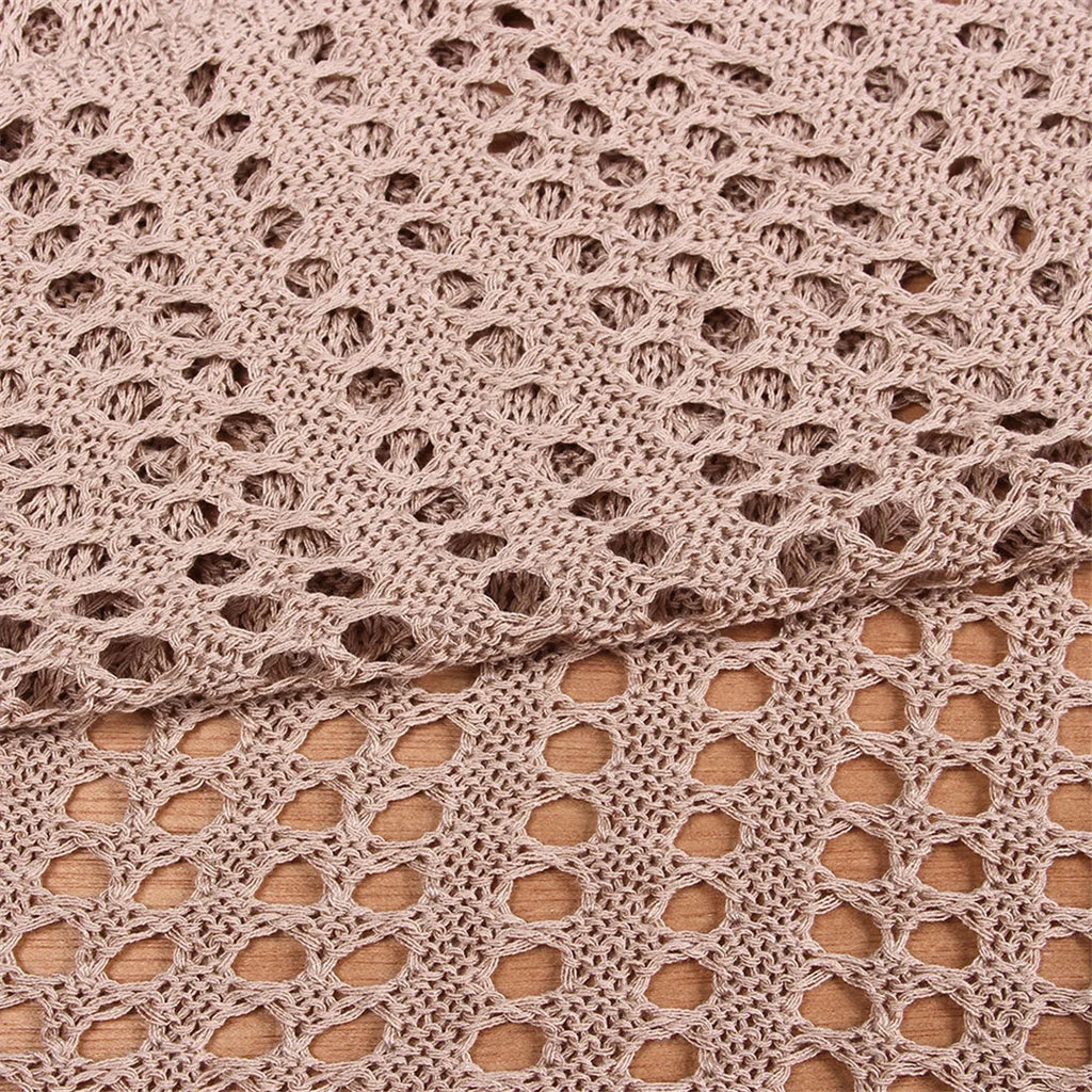 Women’s Backless Hollow‑Out Crochet Beach Cover‑Up