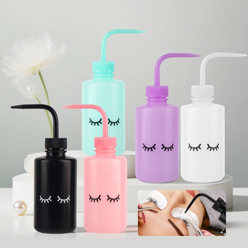 250ml Lash Cleaning Bottle – Curved Spout Watering Can for Eyelash Extensions & Brow Washing