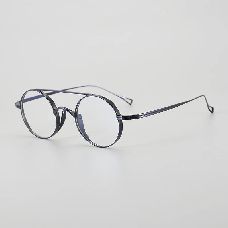 Vintage Pure Titanium Eyeglasses Frame Men Retro Round Pilot Glasses Frame Women Japan Luxury Brand Designer Small Face Eyewear