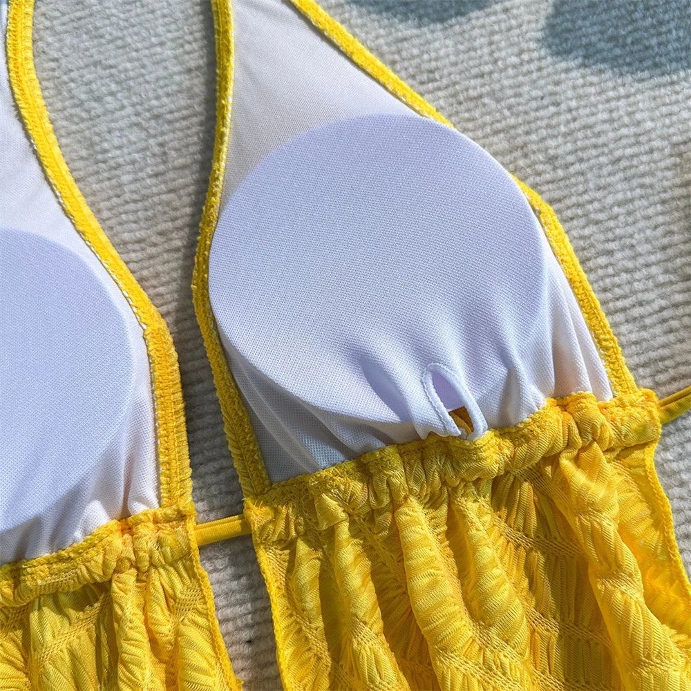 Sexy Push‑Up Backless Bikini Set