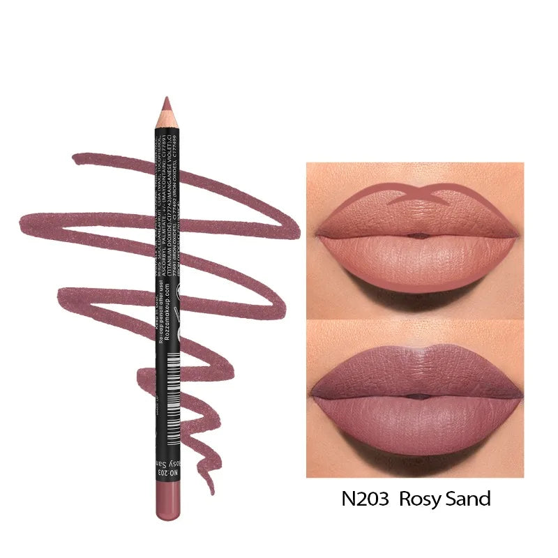 14‑Color Nude Matte Lip Liner Pencil – Long‑Lasting, Waterproof & High‑Pigment Slim Lip Pencil