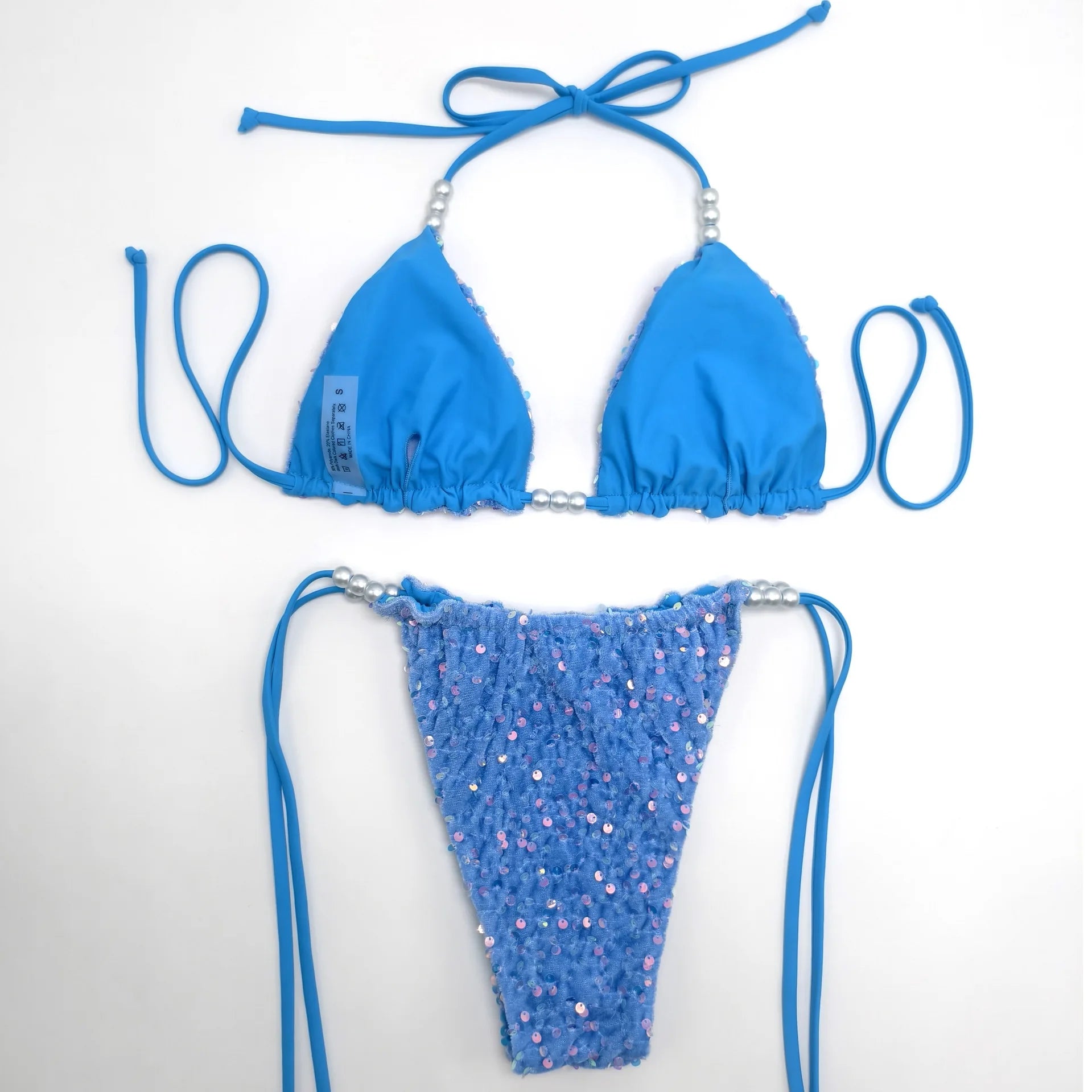 Melphieer Luxury Sparkle Sequins & Pearls Bikini