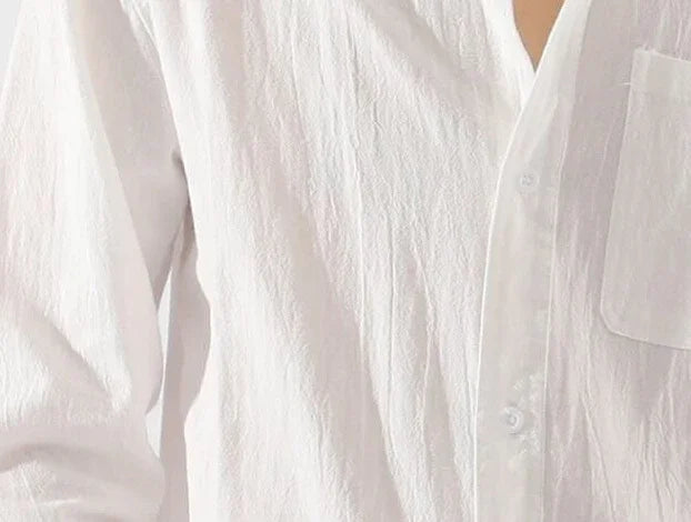 White Linen Shirt with Pocket