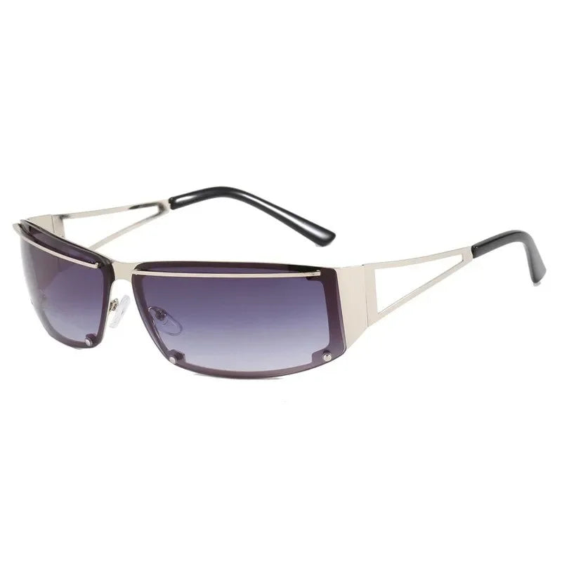 Steam Punk Sunglasses Men Fashion Brand Designer Y2k Gradient Goggle Sun Glasses Men Shades for Women Eyewear Mirror Eyeglasses