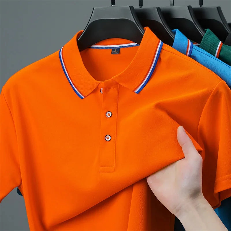 2025 Men’s Solid‑Color Polo Shirt – Summer Casual Short‑Sleeve Fashion Top | Comfortable & Versatile