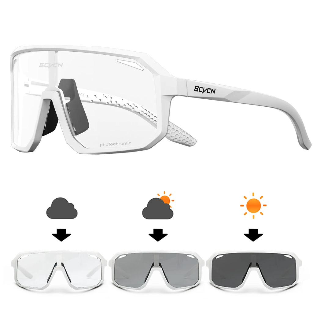 Scvcn Photochromic Mountaineering Sunglasses Outdoor Hiking Sports Glasses for Men's Cycling Sunglasses Leisure Travel Goggles