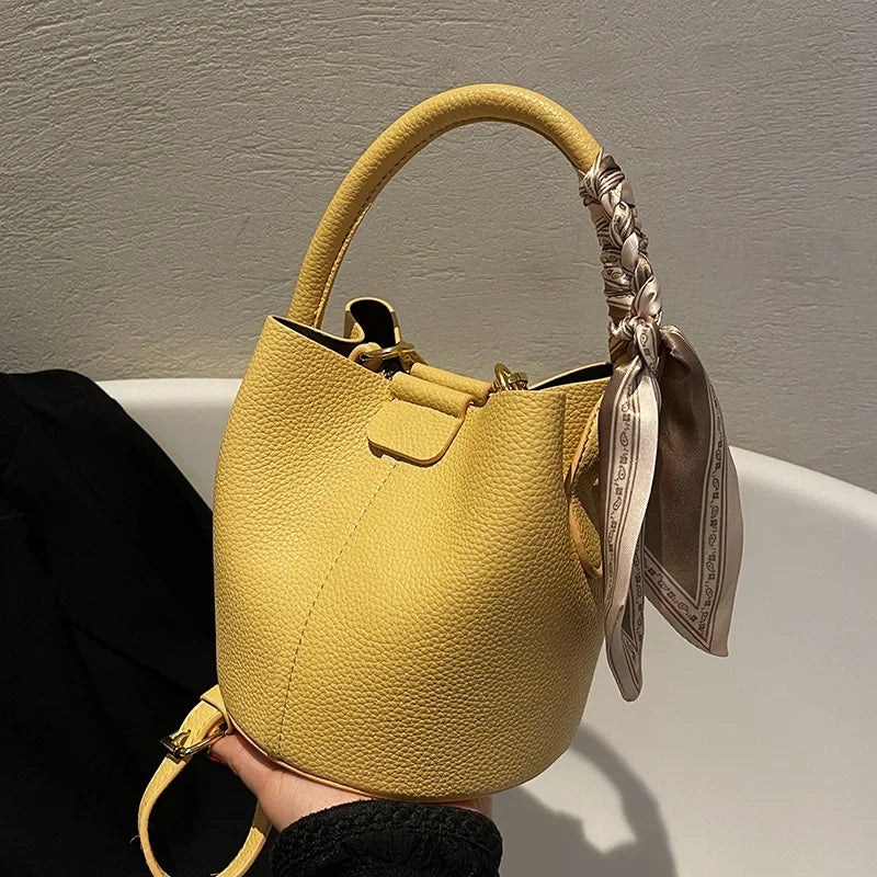 Fashion Women Crossbody Bags Autumn Winter Shoulder Bags Luxury Brand Design Bucket Bag Ladies PU Leather Portable Hand Bags