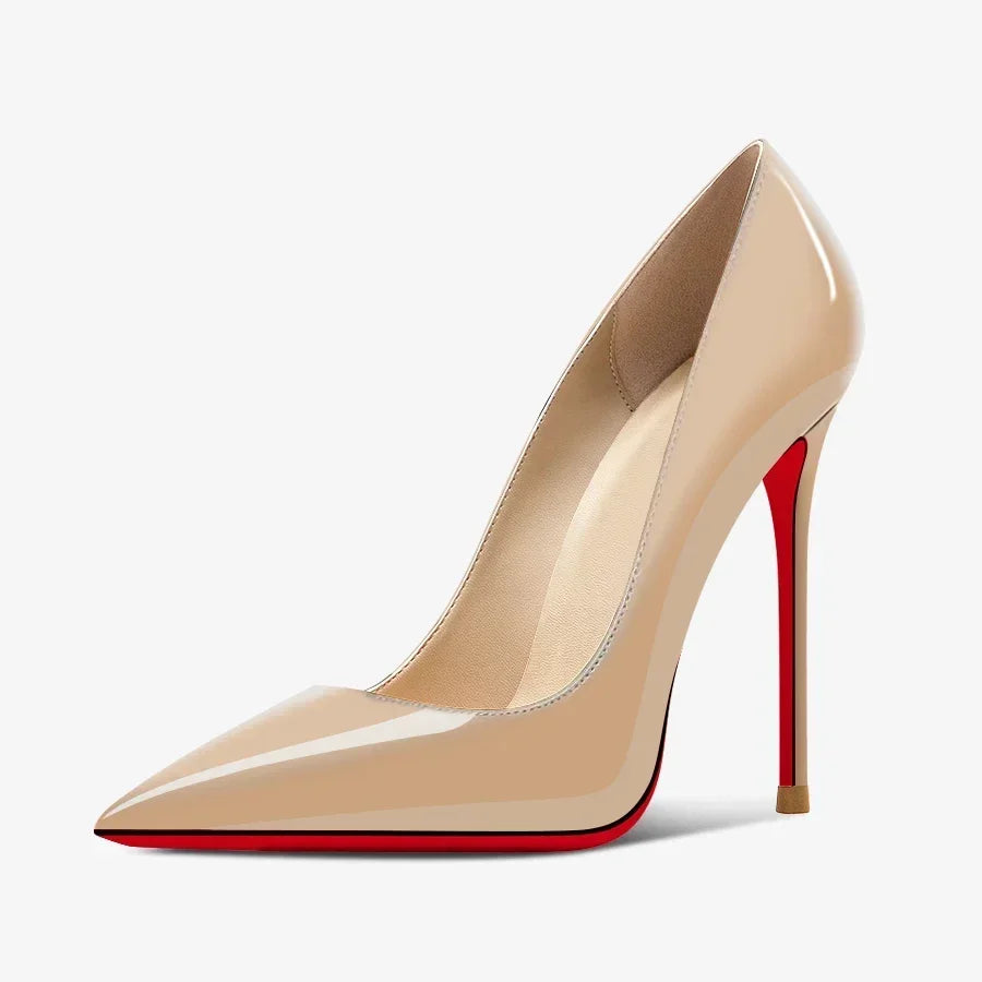 Black Extra‑Thin 12cm High Heels – Women’s Professional Shallow‑Mouth Stiletto Pumps