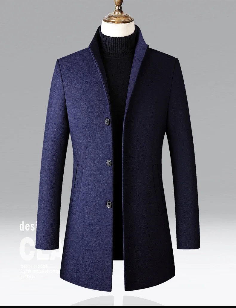 TFETTERS Brand Trench Coat Korean Fashion Business Casual Stand Collar Long Jackets for Men 2026 Autumn Windbreaker Winter Coats