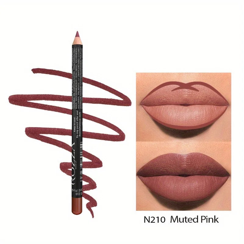 14‑Color Nude Matte Lip Liner Pencil – Long‑Lasting, Waterproof & High‑Pigment Slim Lip Pencil