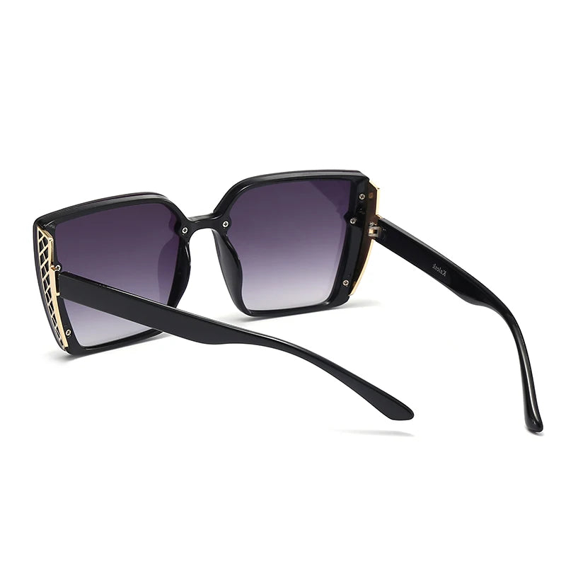 Trendy Large Frame Fashionable Sunglasses For Women High-end Ultraviolet Sun Protection Driving Sunglasses 1033