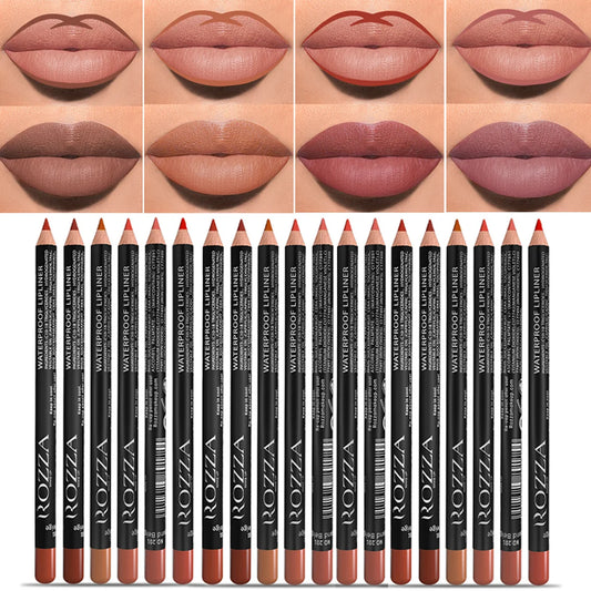 14‑Color Nude Matte Lip Liner Pencil – Long‑Lasting, Waterproof & High‑Pigment Slim Lip Pencil