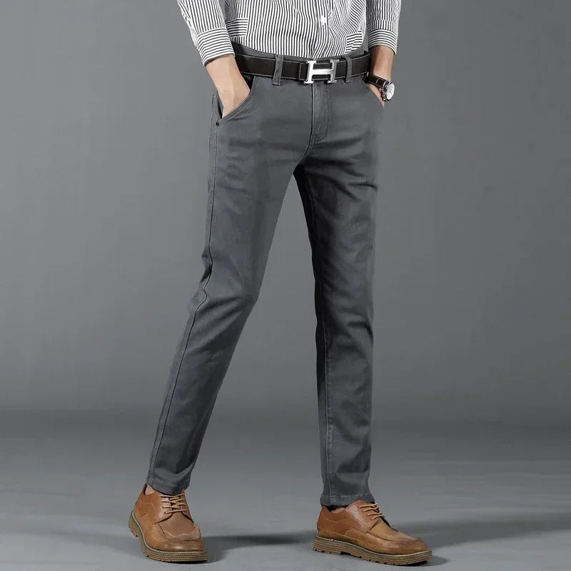 Men’s Casual Elastic Straight Pants